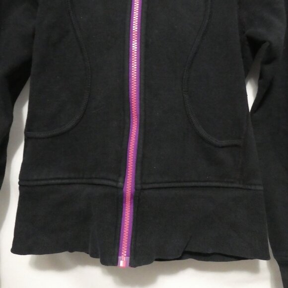 LULULEMON | size 4 | Black Scuba Hoodie W/ Purple Lining and Omega - Picture 9 of 15